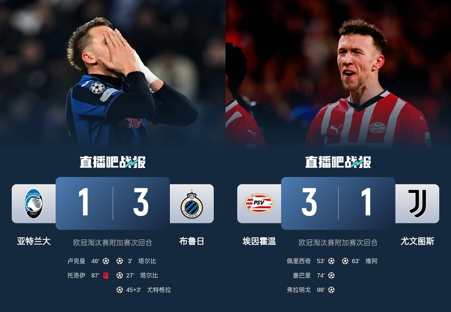 真是意甲拉垮？PSV淘汰尤文后3連敗，布魯日爆冷真藍黑后1勝難求